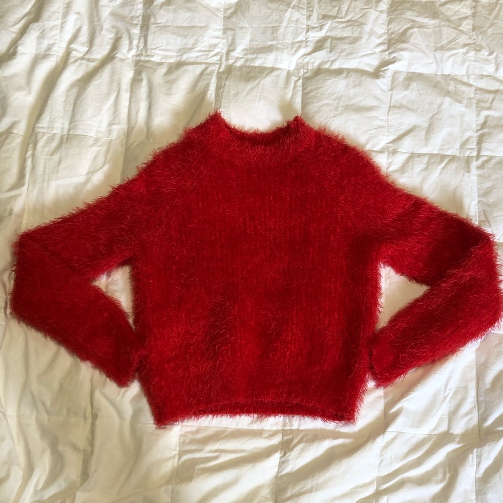 Red Fuzzy Women's Top
